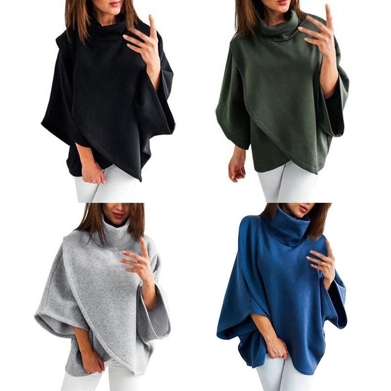 Asymmetrical Oversized Roll-Neck Jumper For Women