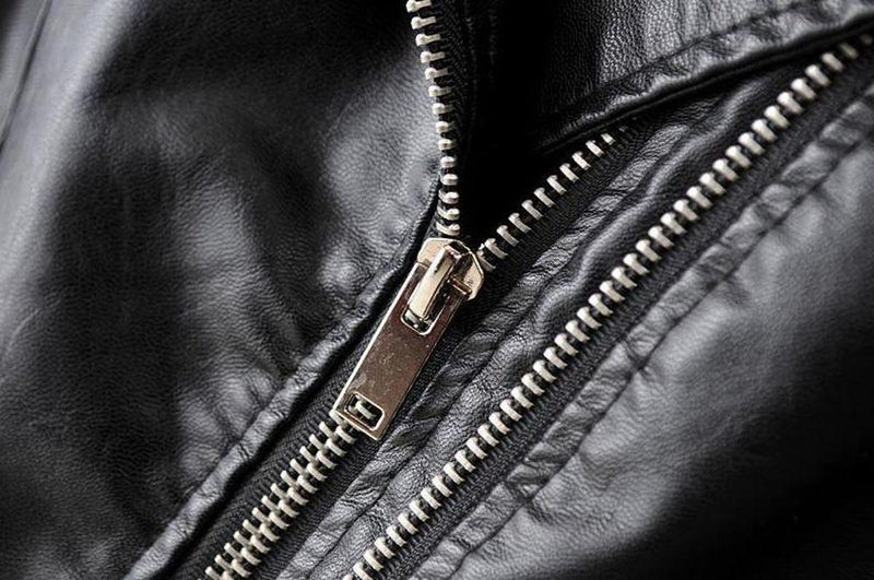Asymmetrical Zip Black PU Leather Biker Jacket