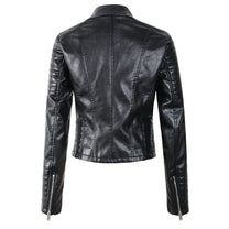 Asymmetrical Zip Black PU Leather Biker Jacket