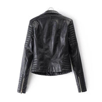 Asymmetrical Zip Black PU Leather Biker Jacket