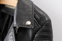 Asymmetrical Zip Black PU Leather Biker Jacket