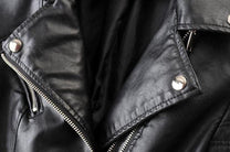 Asymmetrical Zip Black PU Leather Biker Jacket