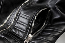 Asymmetrical Zip Black PU Leather Biker Jacket