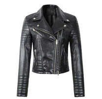 Asymmetrical Zip Black PU Leather Biker Jacket