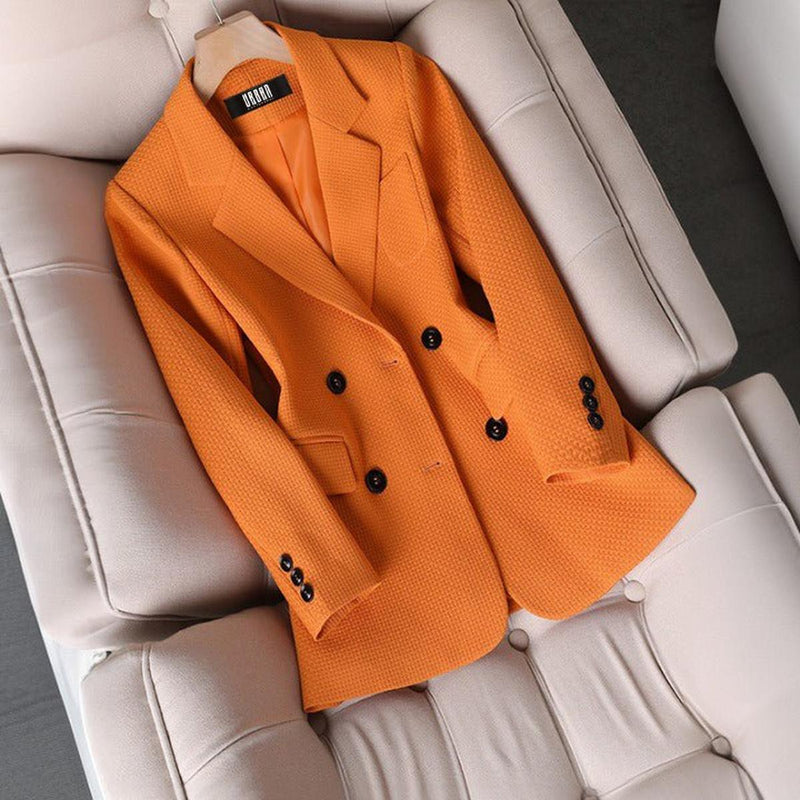 Autumn Women&#39;s Check Pattern Blazer With Long Sleeves
