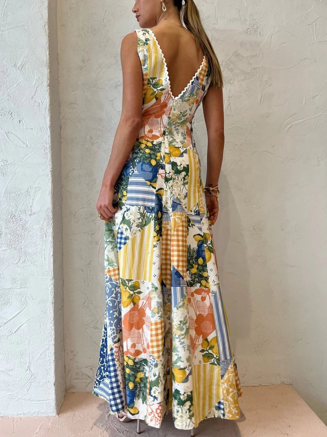 Lemonade Lace Trim Maxi Sundress