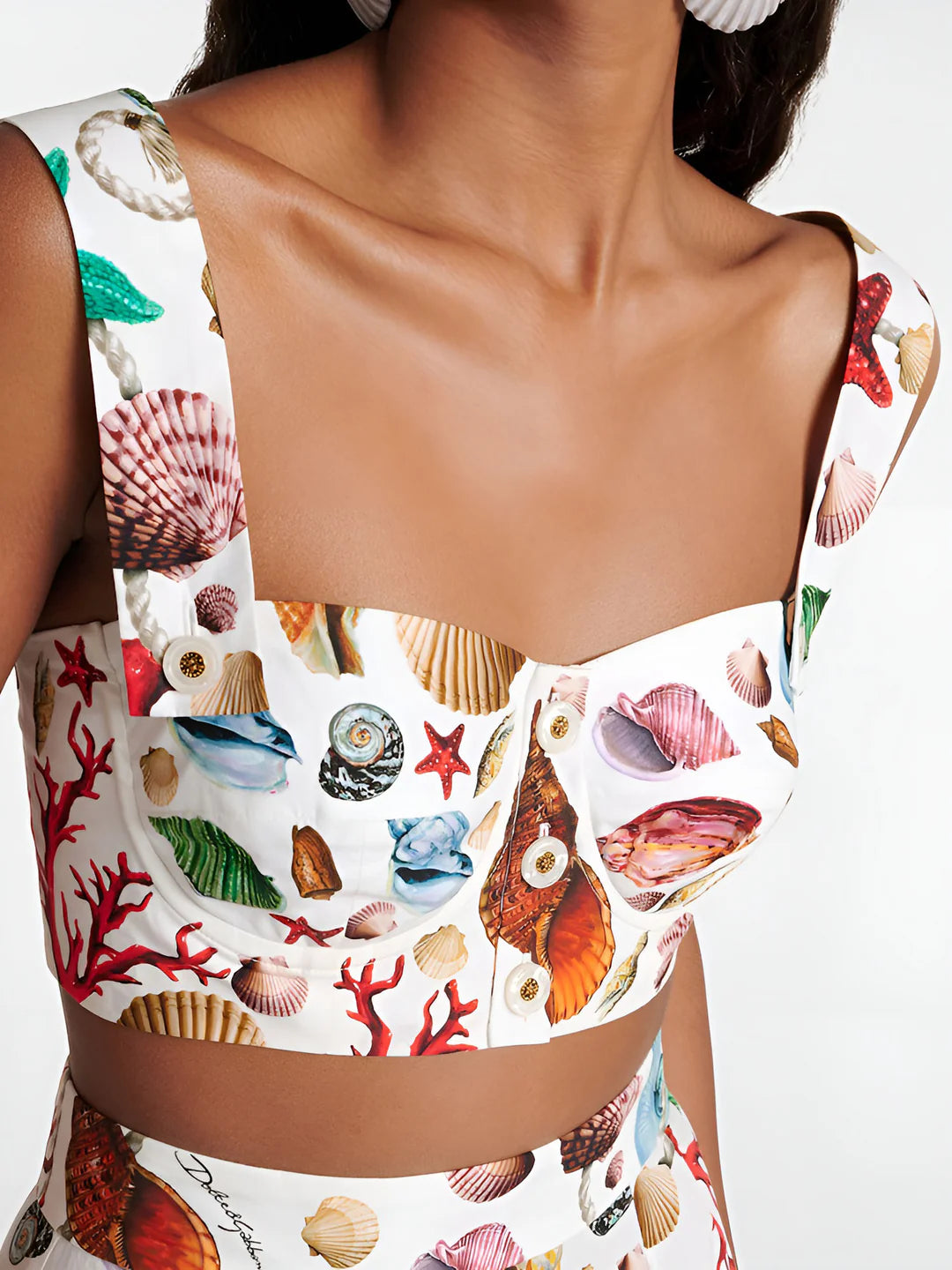 Beach Two-Piece Set – Shirred Crop Top and Pleated Maxi Skirt