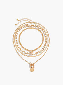 4pcs Stacking Pendant Necklace