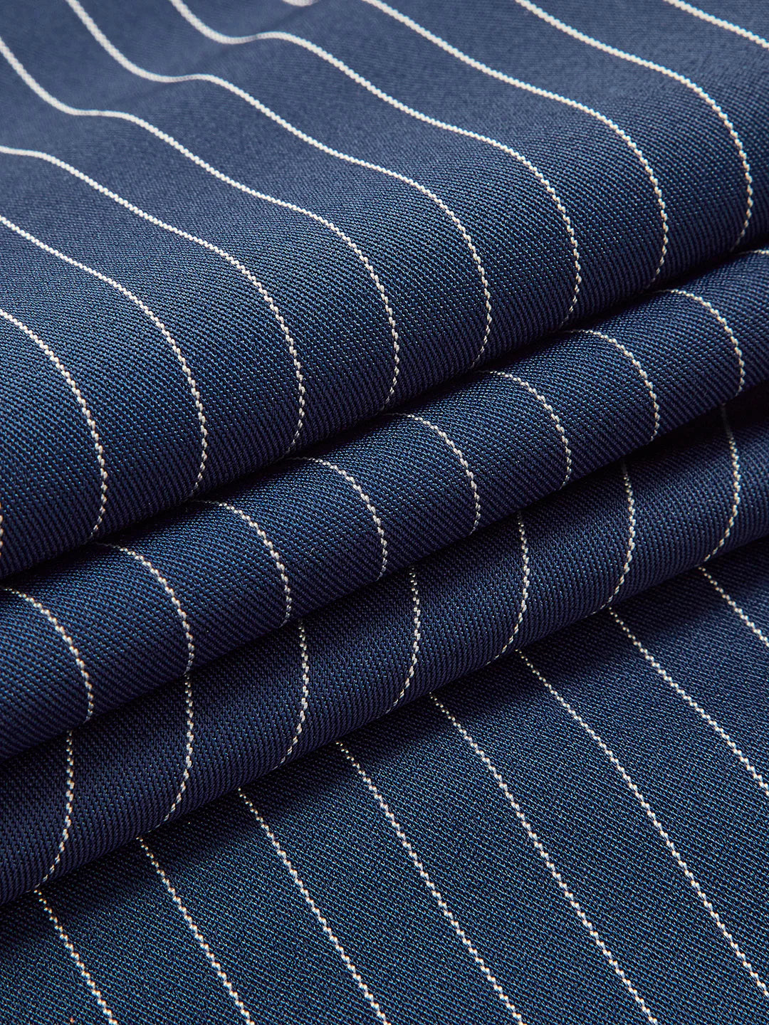 Pinstripe Pleated Wide-Leg Pants