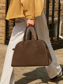 Side-Buckle Top Handle Tote Bag