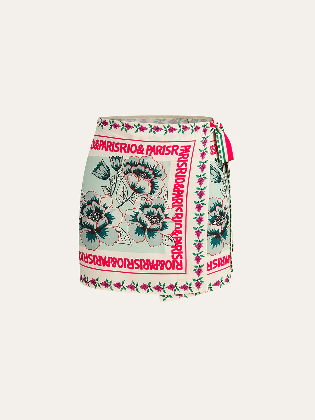 Floral Wrap Knot Mini Beach Skirt