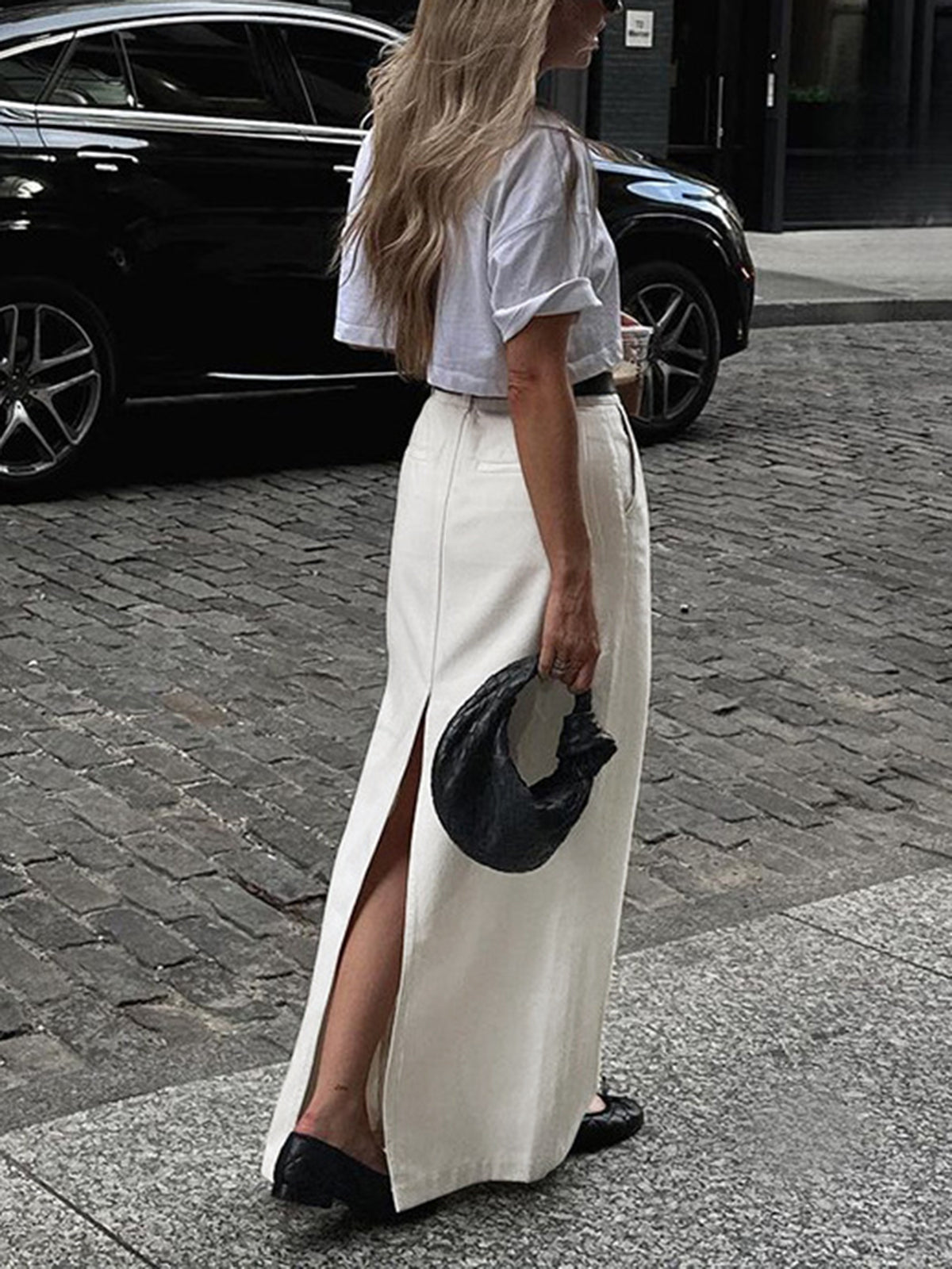 Back Split Maxi Skirt