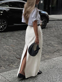 Back Split Maxi Skirt