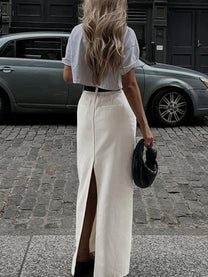 Back Split Maxi Skirt