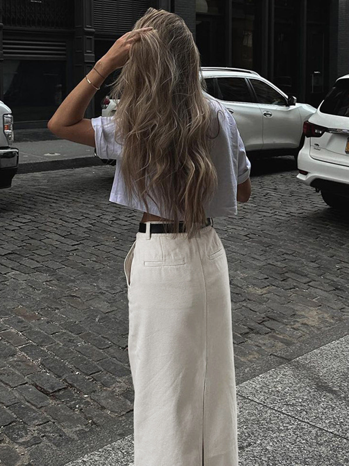 Back Split Maxi Skirt