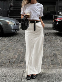 Back Split Maxi Skirt