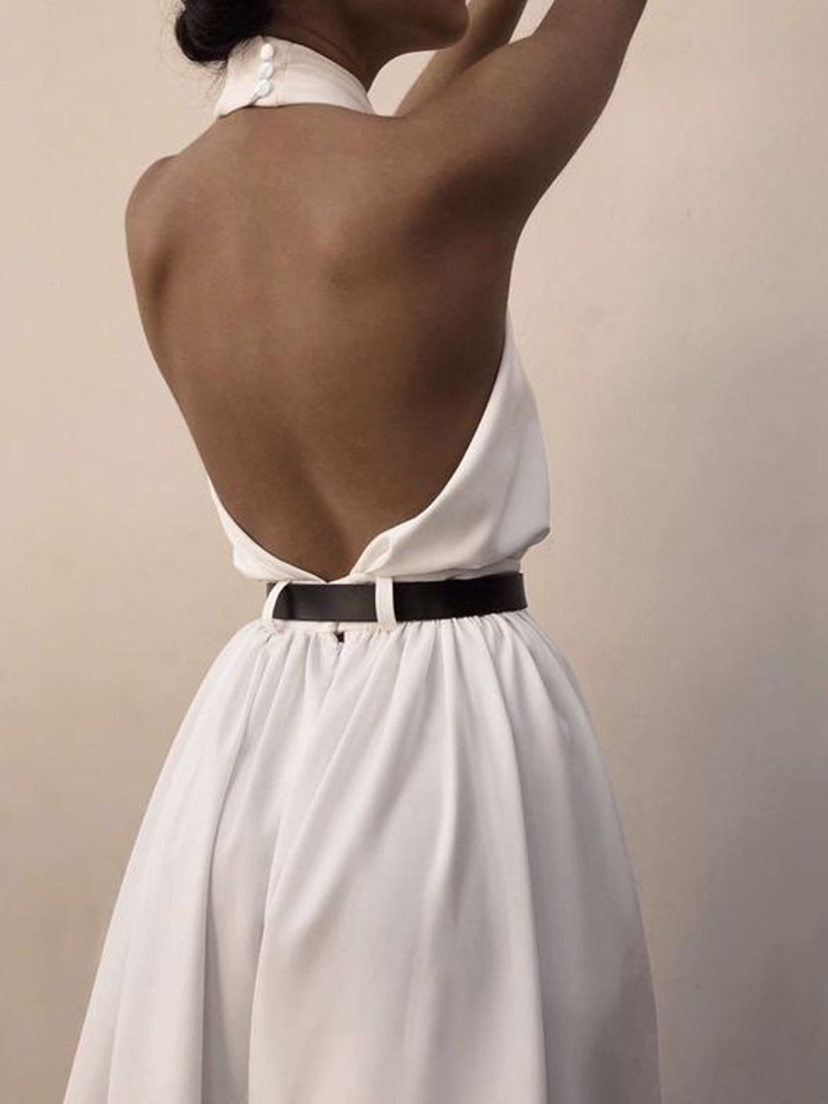 Backless Jumpsuit with Criss Cross Straps