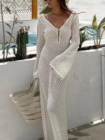 Backless Knit Maxi Dress