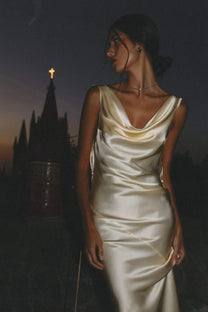Backless Satin Maxi Dress