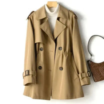 Belted Double-Breasted Trench Coat for Women