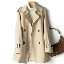 Belted Double-Breasted Trench Coat for Women