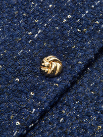 Belted Golden Button Tweed Gilet