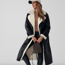 Belted Oversized Shearling Lined Trench Coat