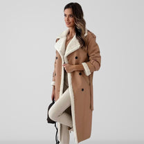 Belted Oversized Shearling Lined Trench Coat