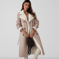Belted Oversized Shearling Lined Trench Coat
