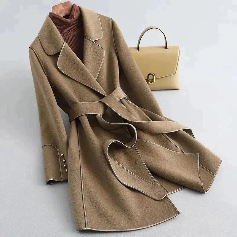 Belted Tailored Trench Coat For Women