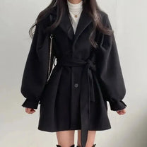 Belted Wool Blend Classic Trench Coat