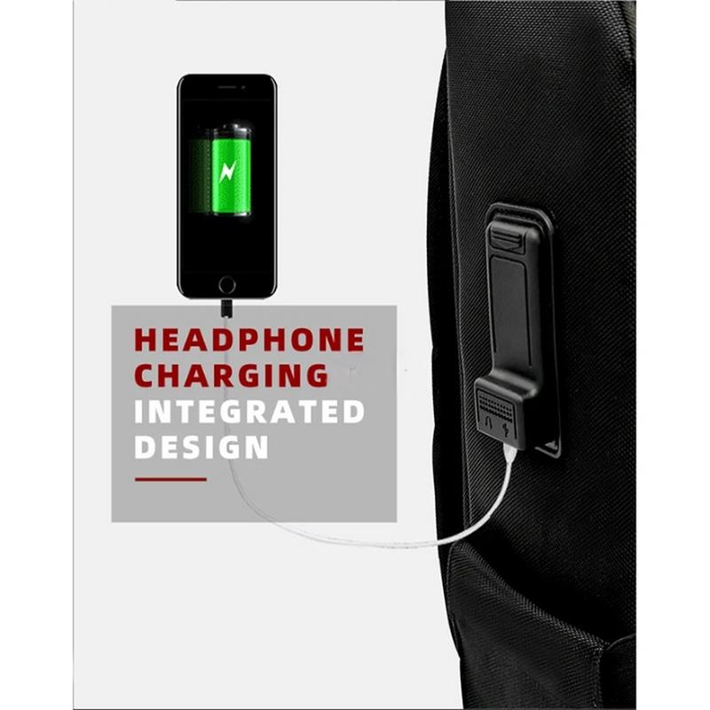 Biometric Fingerprint Lock Business Backpack With USB Charging Port