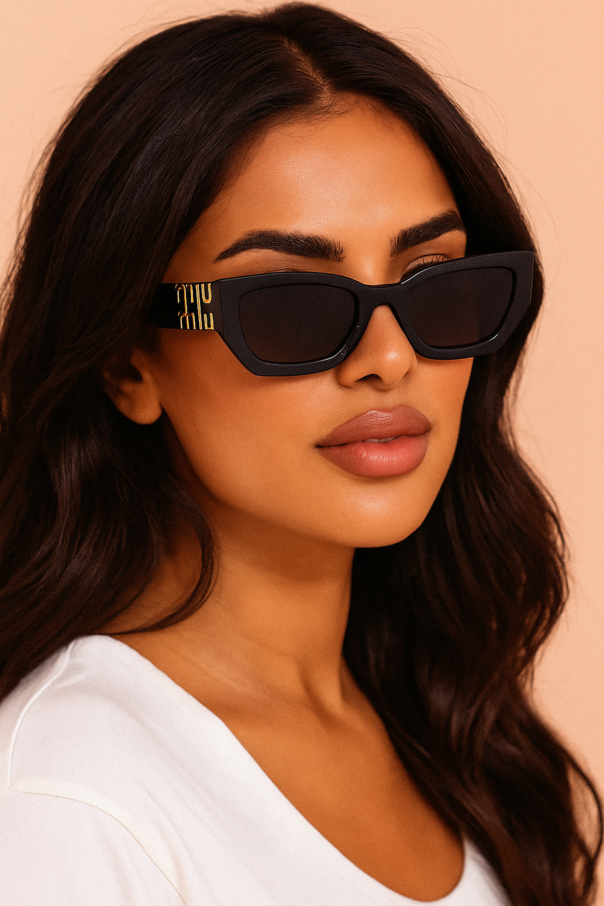 Black Cateye Square Sunglasses