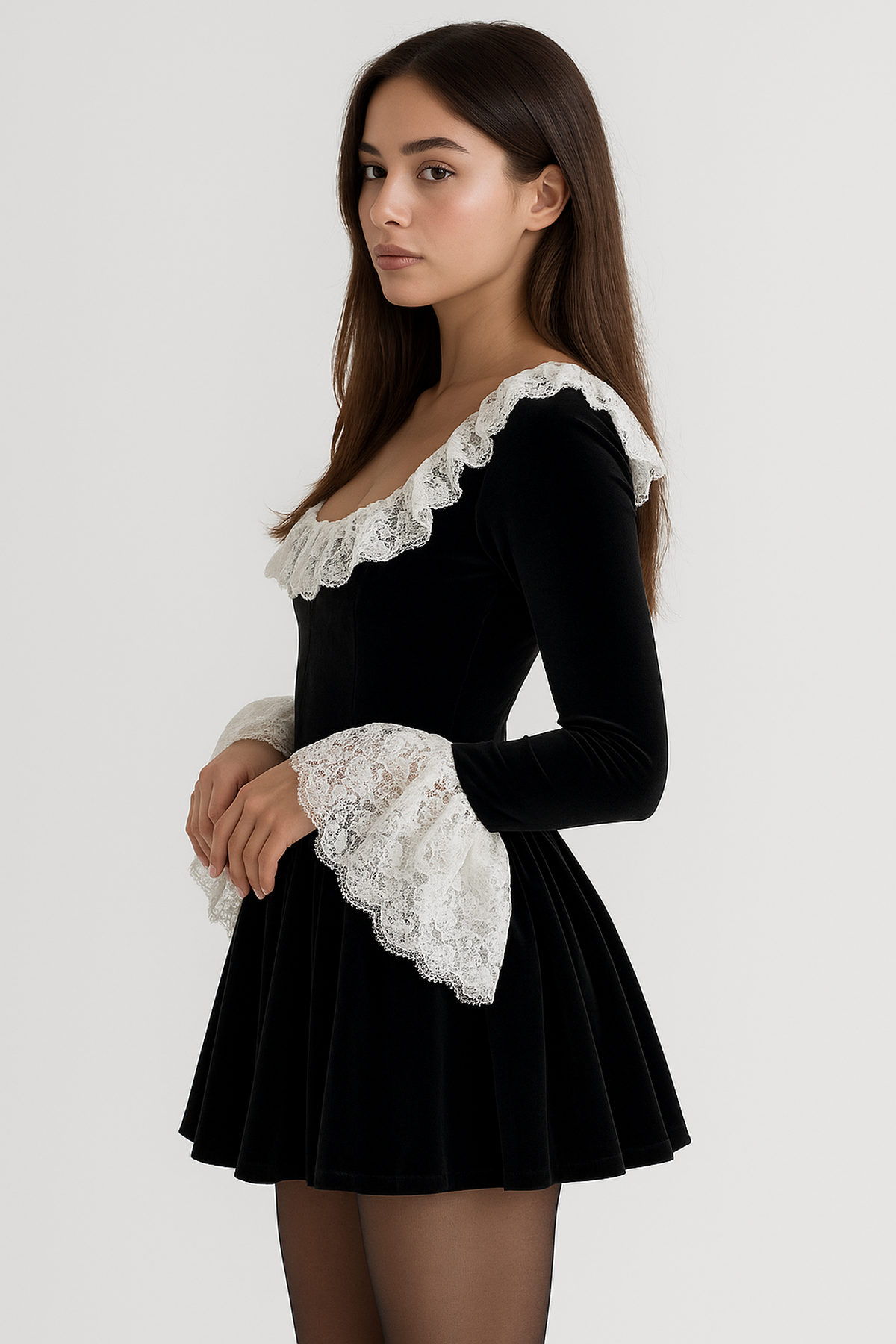 Black Lace Mini Dress
