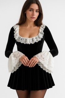 Black Lace Mini Dress