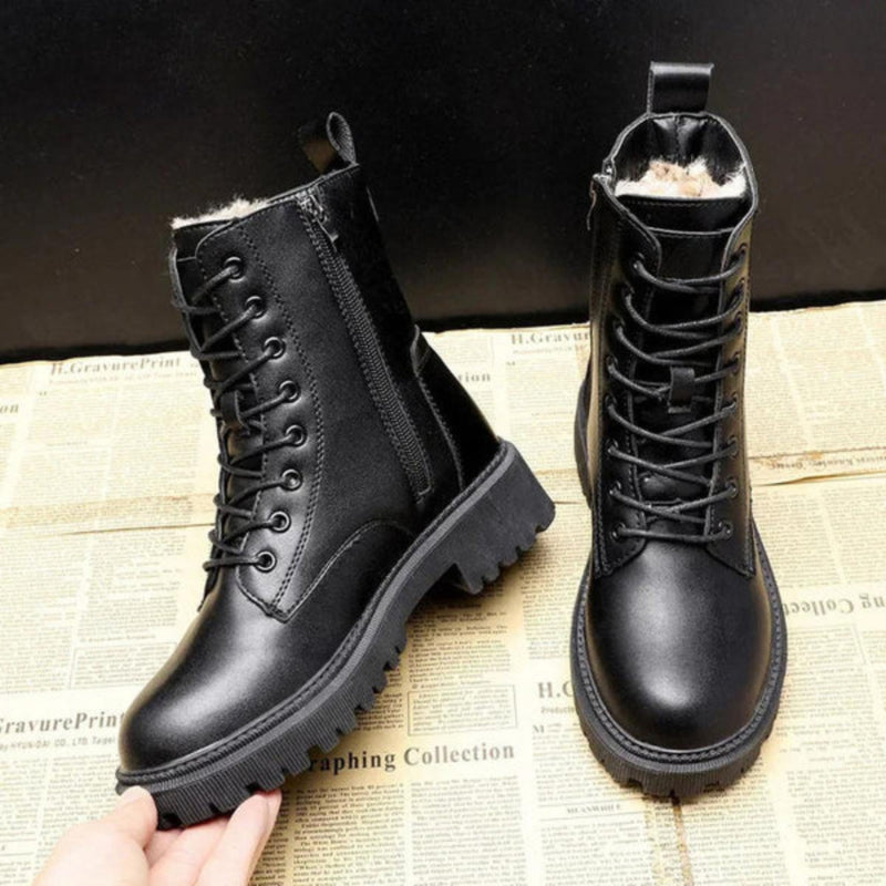 Black-Leather-Winter-Boots-With-Plush-Lining