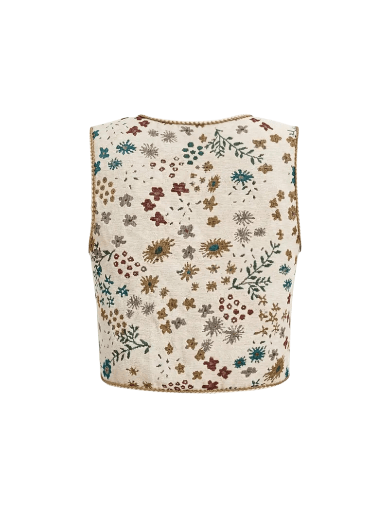 Bohemian Embroidered Floral Vest
