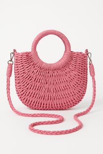 Bohemian Straw Handbag – Natural Texture