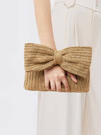 Bowknot Straw Handbag