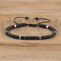 Braided Bracelet With 2.4mm Natural Stone Beads