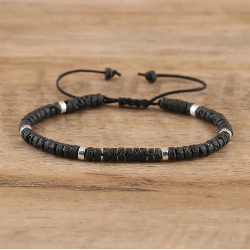 Braided Bracelet With 2.4mm Natural Stone Beads