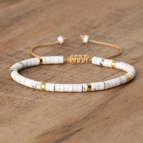 Braided Bracelet With 2.4mm Natural Stone Beads