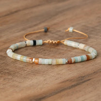 Braided Bracelet With 2.4mm Natural Stone Beads