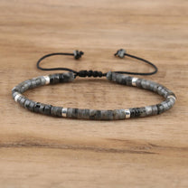 Braided Bracelet With 2.4mm Natural Stone Beads