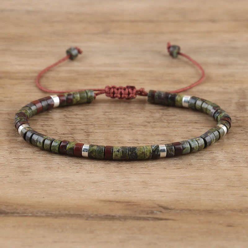 Braided Bracelet With 2.4mm Natural Stone Beads