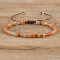 Braided Bracelet With 2.4mm Natural Stone Beads
