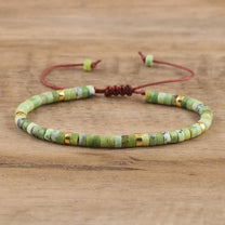 Braided Bracelet With 2.4mm Natural Stone Beads