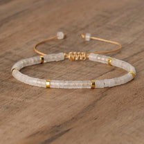 Braided Bracelet With 2.4mm Natural Stone Beads