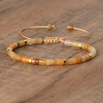 Braided Bracelet With 2.4mm Natural Stone Beads