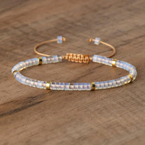 Braided Bracelet With 2.4mm Natural Stone Beads
